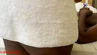 Big ass hotel cleaner bends over rides my bbc squirts everywhere on sheer red