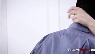 Teen stepdaughter spreads wide in garage as Tommy Pistol stretches Kimber Woods' asshole with toys