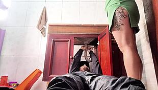 lonely housewife calls plumber and cheats wildly on husband with rough bathroom pussy banging