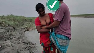 bangladeshi bowdi bends over for boyfriend's thrusts outdoors