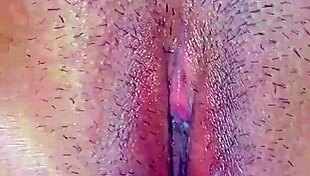 closeup of husband fingering wife's juicy hairy indian pussy