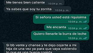 Fucking Friend's Latina Boss Again After WhatsApp Chat Creampie