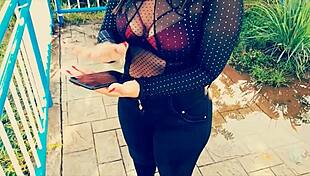 Amateur Big Ass Cowgirl Rides Cock for Cash Outdoors