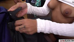 Small-Titted 18+ Latina Sucks Massive Black Cock During Fake Sofa Casting Interview