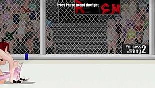 Ember Battles Isabel in Princess of the Ring 2 Lesbian Wrestling Catfight