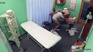 Tanned brunette babe fucking doctor? You spying too?