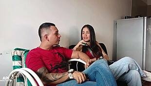 chubby colombian babe chats long then takes fat cock deep inside