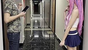 Intense desire as horny teen invites hotel fuck