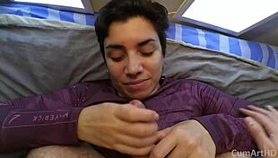 wasted quickie handjob cfnm pov ends in bed cumshot