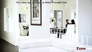 Teen stepdaughter spreads wide in garage as Tommy Pistol stretches Kimber Woods' asshole with toys