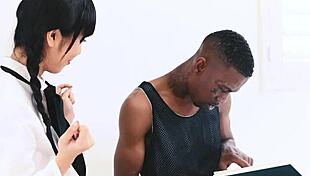 oh man i cant beleive this asian teen throats that monster bbc so deep damn