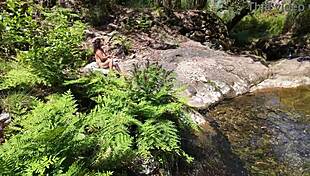 hairy milf caught flashing pussy outdoors gets rough public hunt