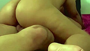 Curvy ebony bunny chained sucks huge cock till neighbors interrupt