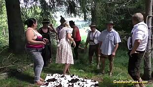 wild german bbw orgy outdoors - who wants to join the fat sluts?