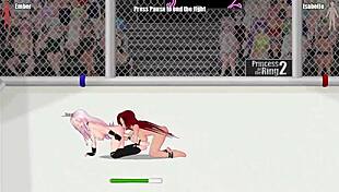 Ember Battles Isabel in Princess of the Ring 2 Lesbian Wrestling Catfight