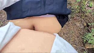 damn this sexy thai schoolgirl's tight pussy gets pounded outdoors in forest... so hot