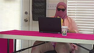 big booty white milf secretary in minidress gets fingered then creampied upskirt by black boss cock