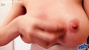 Busty Skinny Brunette Wiggles Massive Tits Round Ass Thong Panties