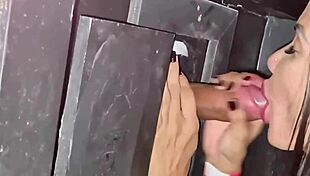 omg naughty milf at gloryhole sucking all those cocks 😈🍆💦