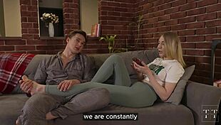 hot blonde next door moans juicy on muscular guy's monster cock nearby