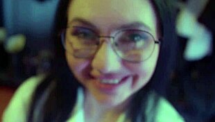 Naughty brunette chokes on big cock deepthroat gagging to cum swallow