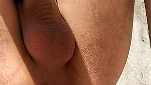 Exhibitionist strokes big monster cock close up outdoors risking new neighbors spotting public masturbation orgasm