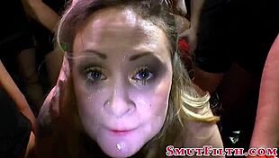 😈 german slut gangbanged hard then bukkaked with cum facials everywhere!!