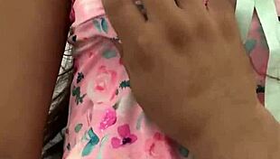 he caresses her curvy latina body softly at home coaxing out that sweet virgin pussy for the first time ever