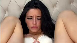 slutty american teen coed fingers shaved pussy to squirting orgasm on webcam