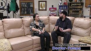 mara luv spreads her pierced nipples and shaved pussy for dr tampa's university exam backstage