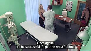 Doctor raw fucks blonde patient cums all over her gaping asshole