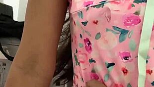 he caresses her curvy latina body softly at home coaxing out that sweet virgin pussy for the first time ever