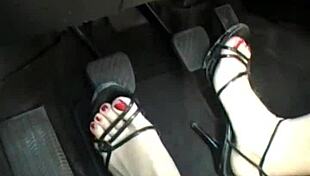 three wild ladies pedal my car to insane gas joyride ecstasy!