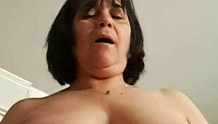 Curvy Stepmother Gallops on Stepson's Cock