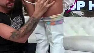 Choking on deepthroat gags fuels slutty Sasha Tatcha's wet pussy ecstasy with Nade