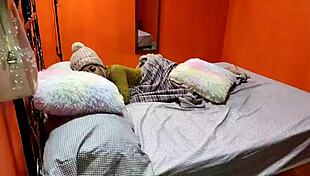 stepmom and stepson share bed fuck shaved pussy with cumshot