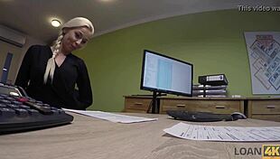 Blonde teen, will you fuck loan agent for that new car?