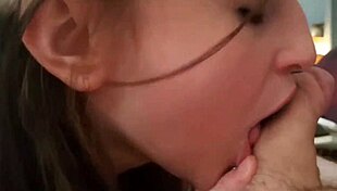 perfect wife teases cuckold with dirty talk blowjob and cumshot tits