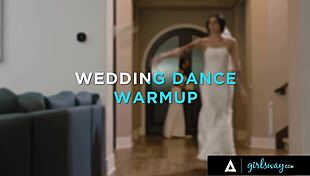 Charlotte Sins and Melissa Stratton relive rough lesbian wedding scissoring fantasy