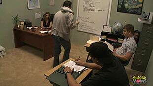 Milf devon lee bent over office desk doggystyle with pierced pussy licked then ridden cowgirl cumshot