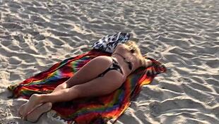 a stranger sneaks up and fills my ass publicly on beach