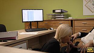 Blonde teen, will you fuck loan agent for that new car?