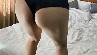 damn, that big brazilian teen ass bounces wild in her tight miniskirt workout jumpsuit!