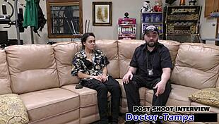 mara luv spreads her pierced nipples and shaved pussy for dr tampa's university exam backstage