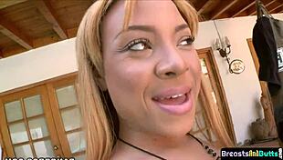 ebony amateur milf with big tits titty fucks then bounces big ass on cock