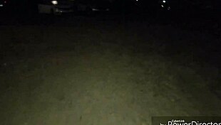 Amateur BBW rides big black cock in outdoor car sex