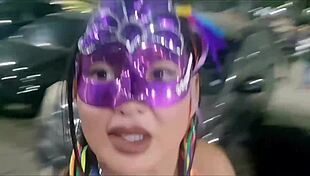 Cute Latina Flashes Massive Clit in Carnival Exhibitionist Fever