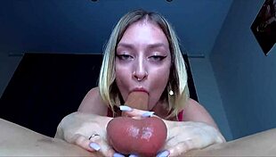 rough face fucking blasts cum straight down throat for sloppy swallow