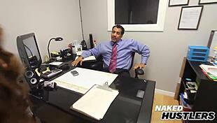 boss can't resist alana lace's big tits devouring his thick dick after hours