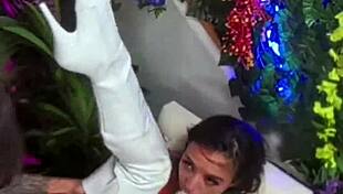 Choking on deepthroat gags fuels slutty Sasha Tatcha's wet pussy ecstasy with Nade